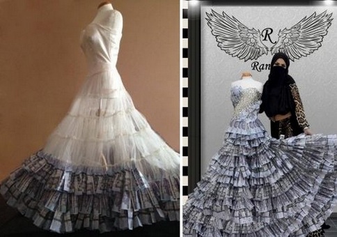 В Саудовской Аравии сшили бумажное платье стоимостью в миллион