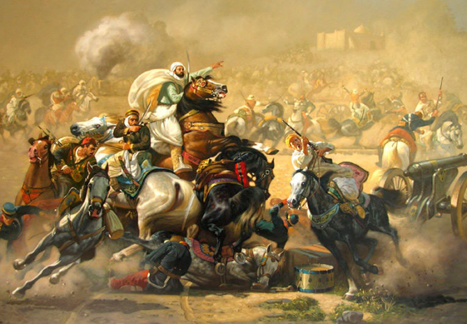 Битва при Сиди Брахими пером алжирского художника Хуссейна аз-Заяни